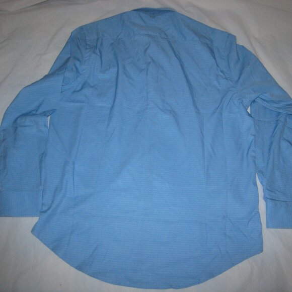 Report Collection Men 360 Movement X4 Stretch Slim Fit Dress Shirt Blue Sz L - Picture 6 of 7